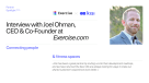 An image showing Joel Ohman of Exercise.com and short summary of his Kisi interview