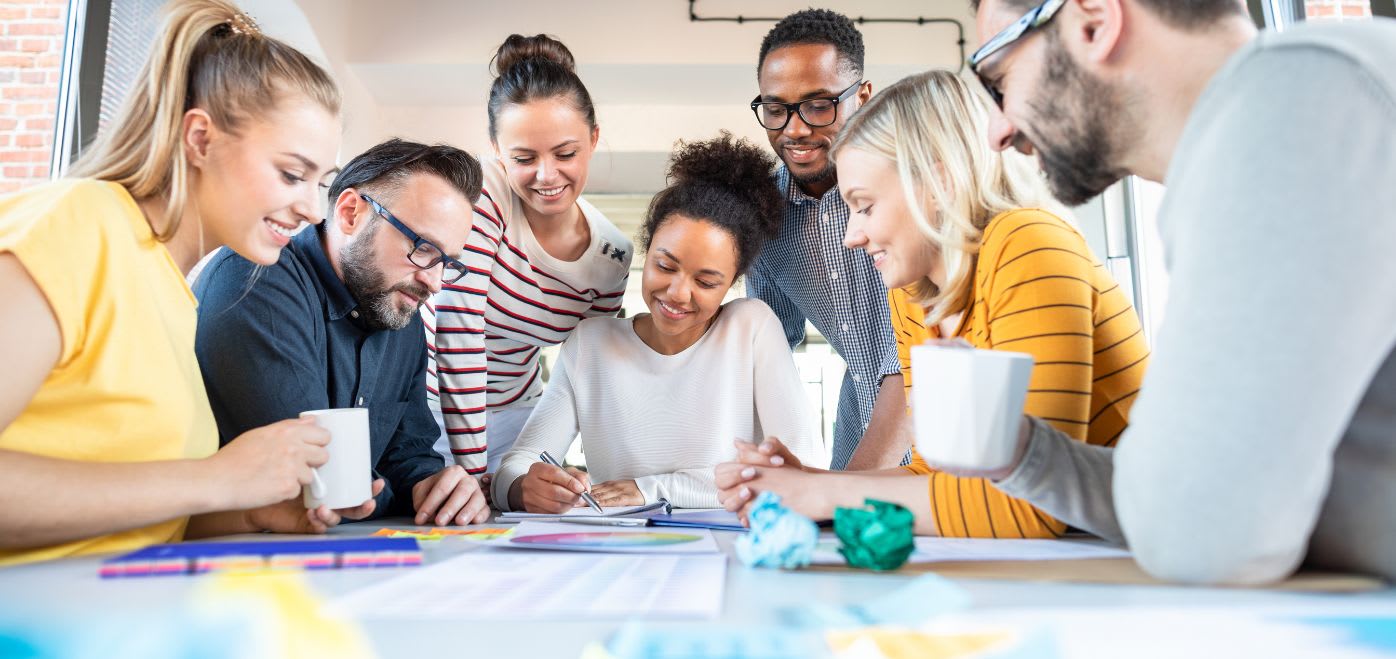 people collaborating at a coworking space