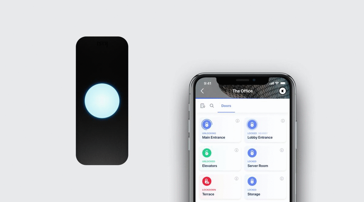 Cloud-based door access system with mobile app.