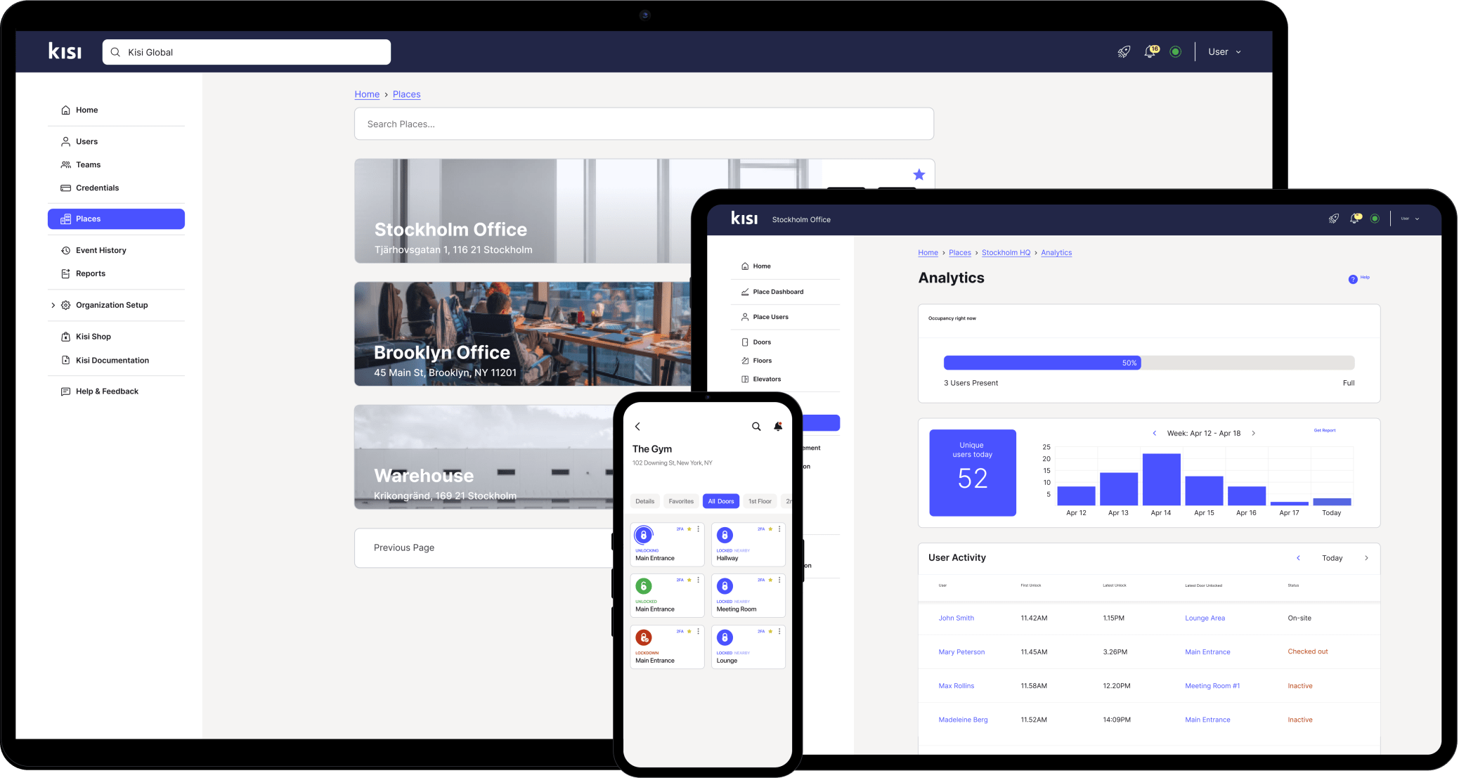 Kisi's Cloud-Based Access Control Software
