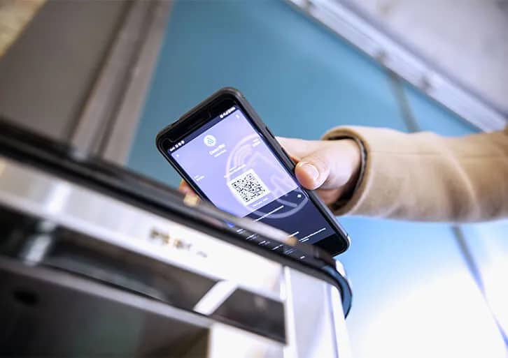 QR code access at entry point 
