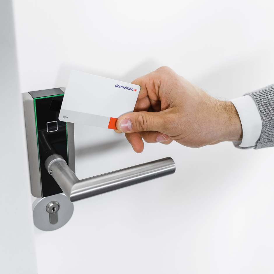 Dormakaba branded physical credential and wireless lock