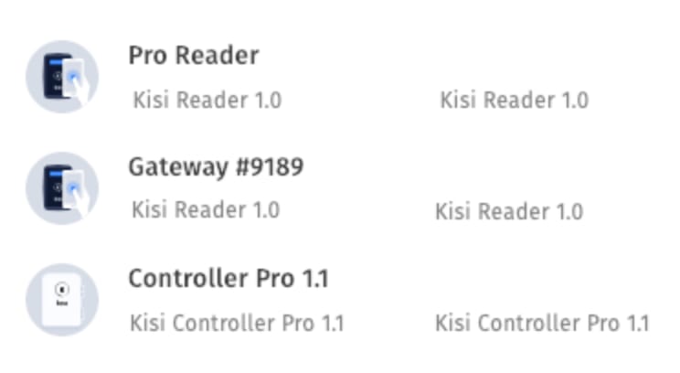 Kisi Dashboard Devices