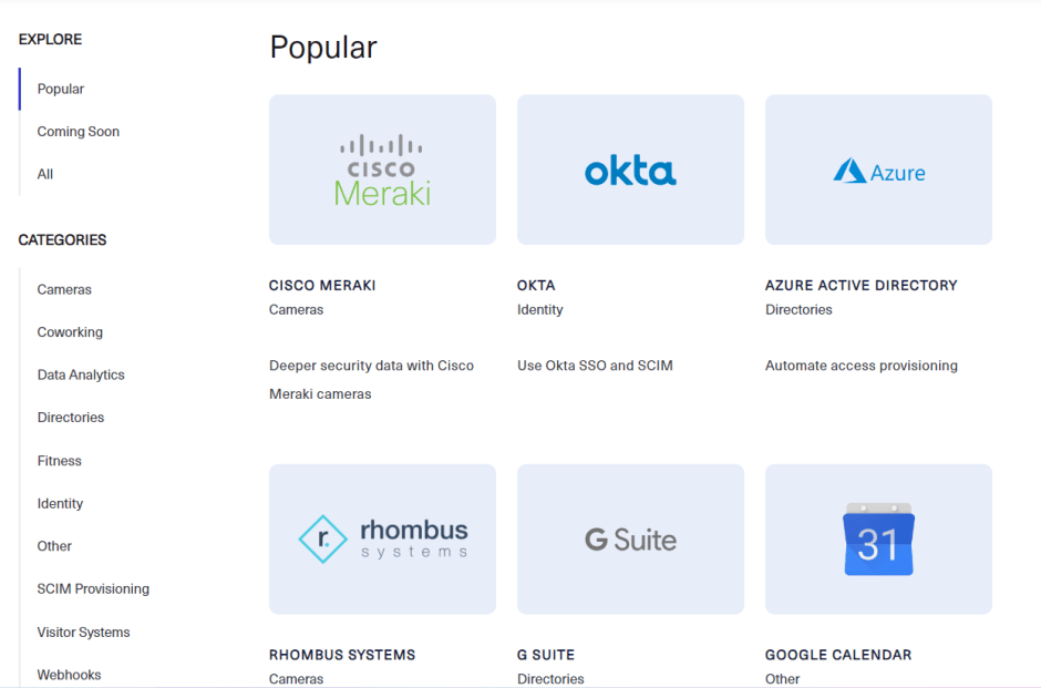 Kisi integration marketplace