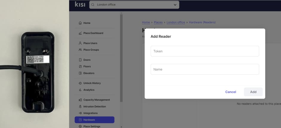 Self-assign Kisi hardware by token
