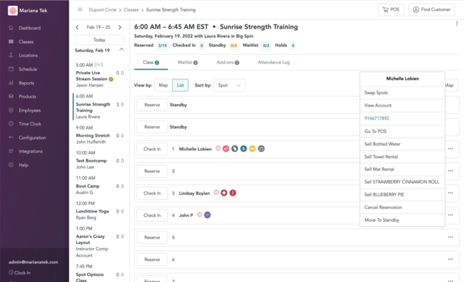 Mariana Tek fitness management software