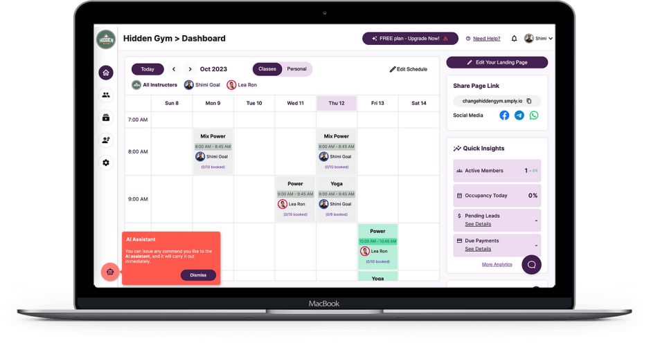 Simply Studio gym management solution