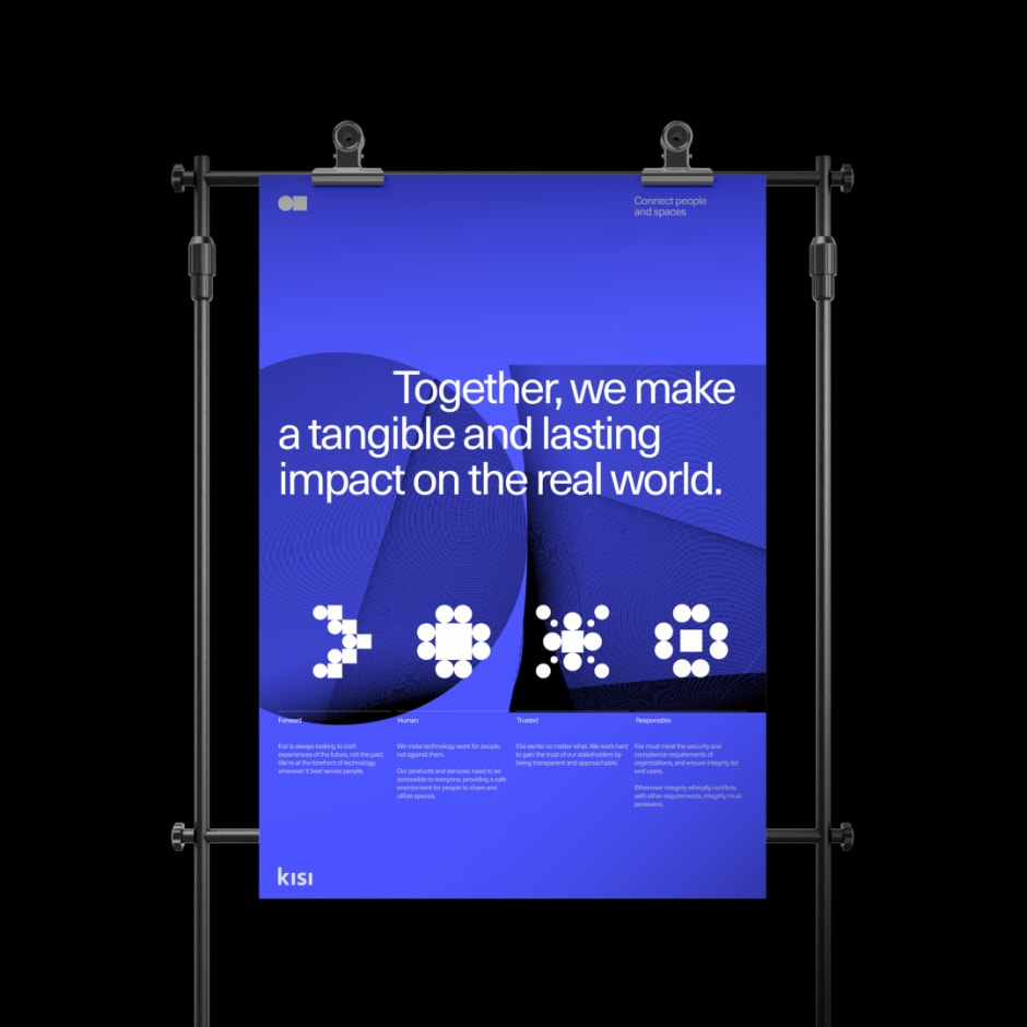 Kisi brand communication in functional physical space.