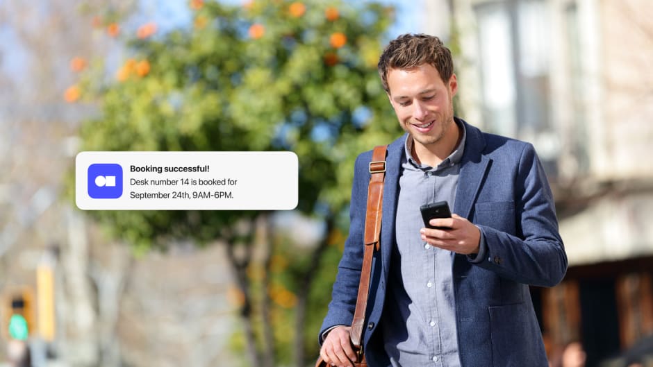 remote booking and notification as core features of a desk booking software