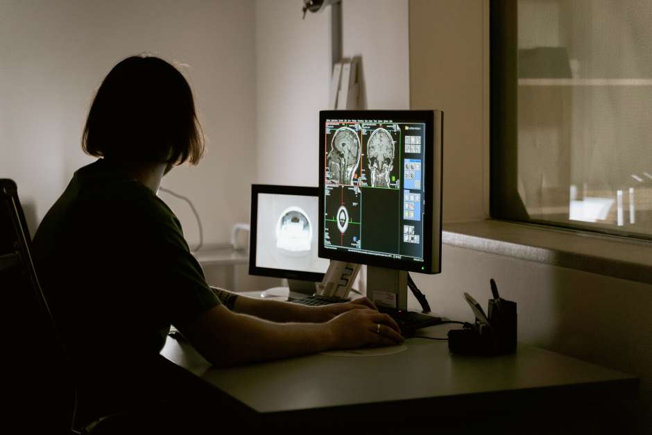 An image showing a person accessing patient data