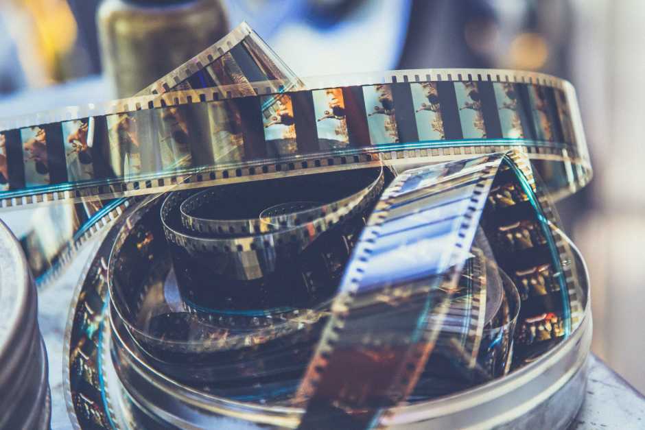 An image showing used movie tape