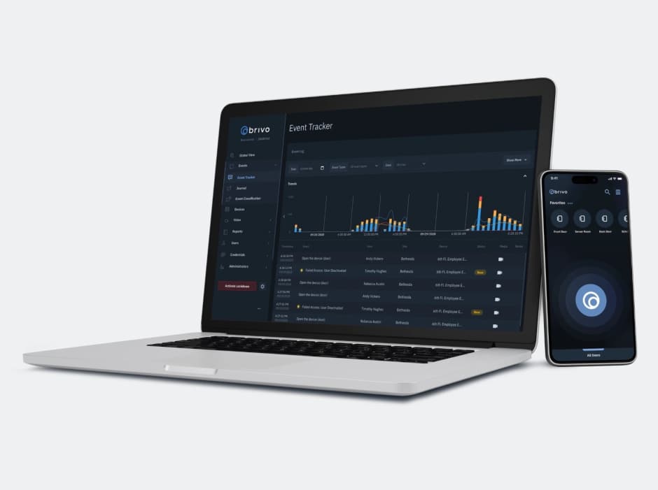 Brivo access control software on web and mobile