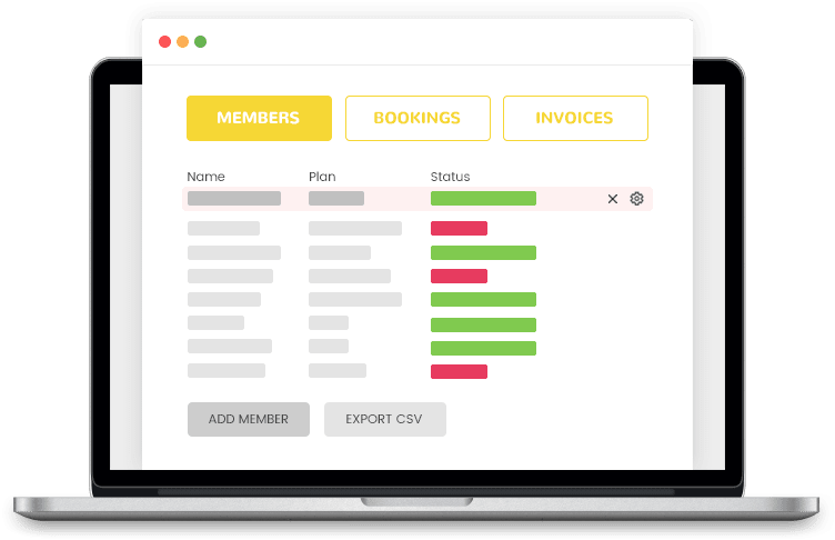 mock up of Coworkify management dashboard