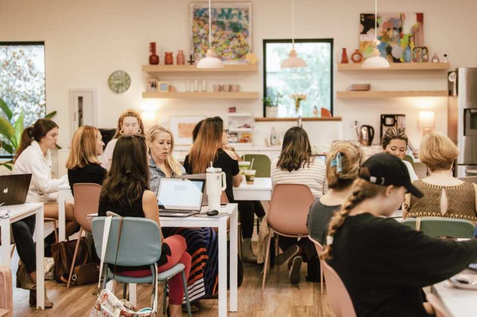 Women collaborating in The Collar coworking space