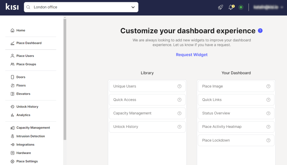 Customize your place dashboard and focus on what's important