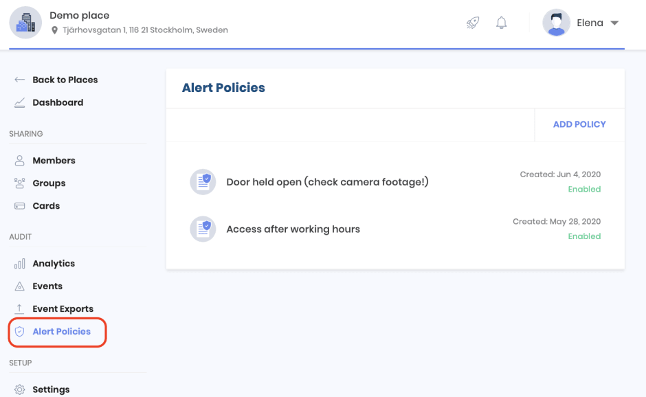 Alert Policies and Guest Card Access