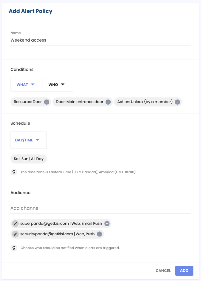 Alert Policies and Guest Card Access