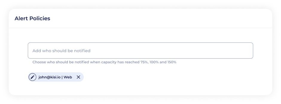How to set up users who will get capacity alerts