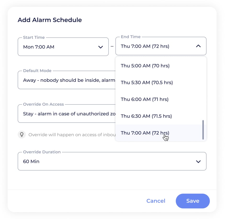 Add Alarm Schedule
