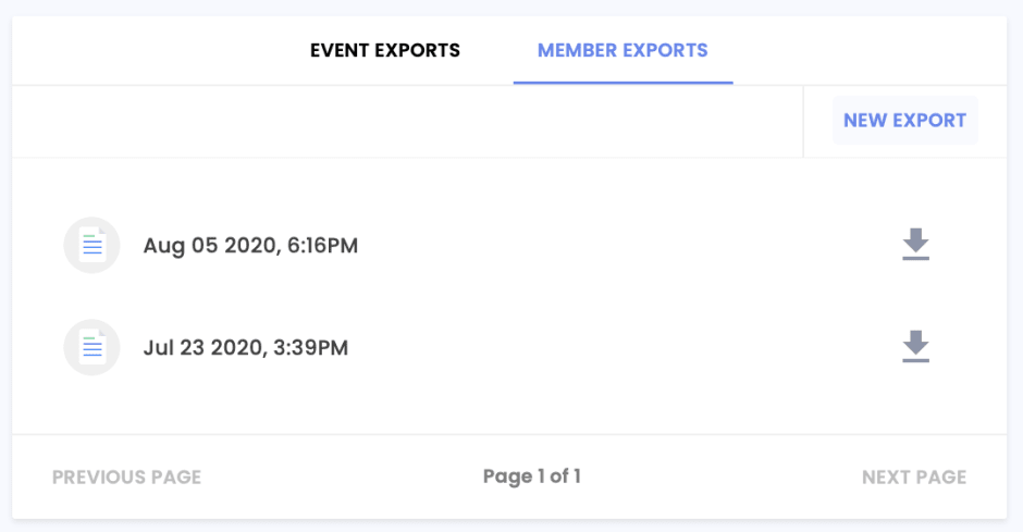 Member export from the Kisi dashboard
