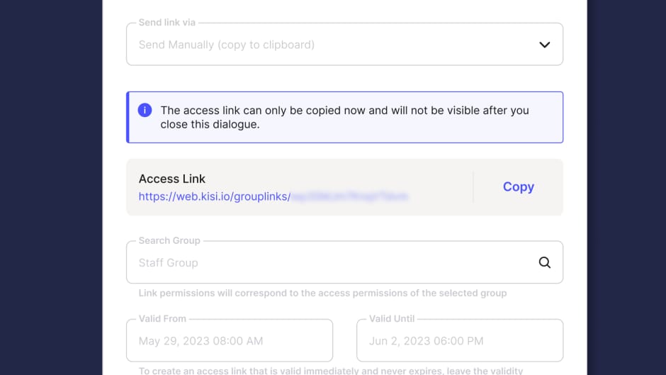 Send access links manually