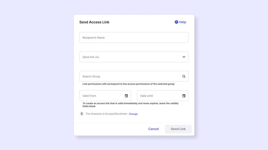Send access link via text message