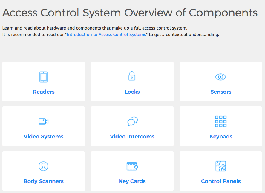 Physical Access Control System Components (PACS)