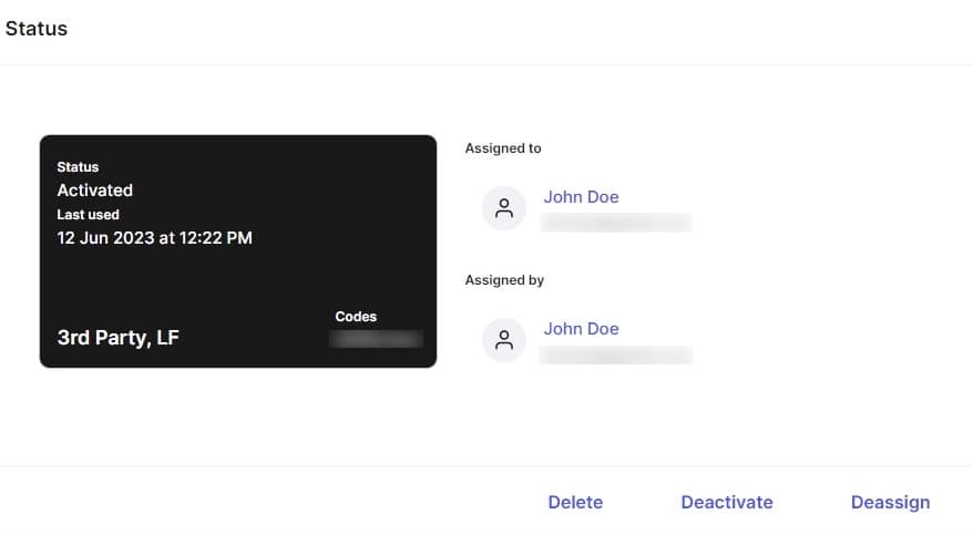 an image of the Kisi access software showing an assigned credential for a proximity reader