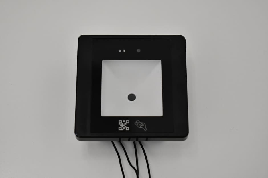 An image of a QR door access reader