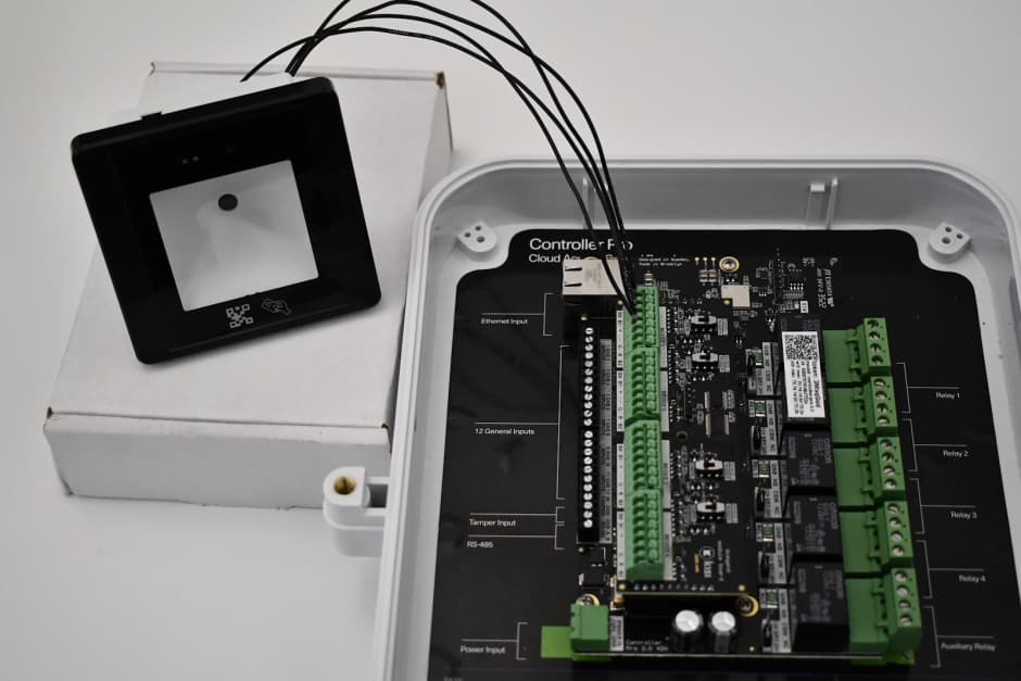 An image of a finished Kisi and QR reader installation