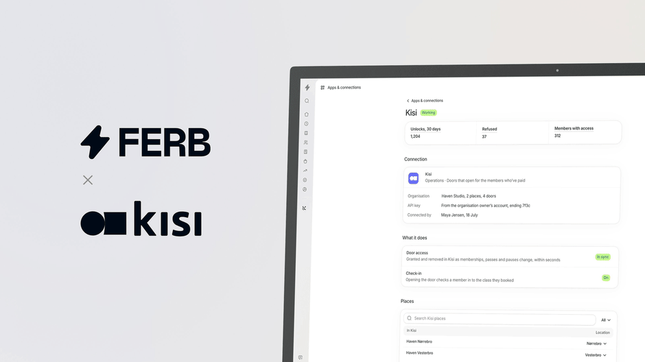 kisi and ferb integration dashboard