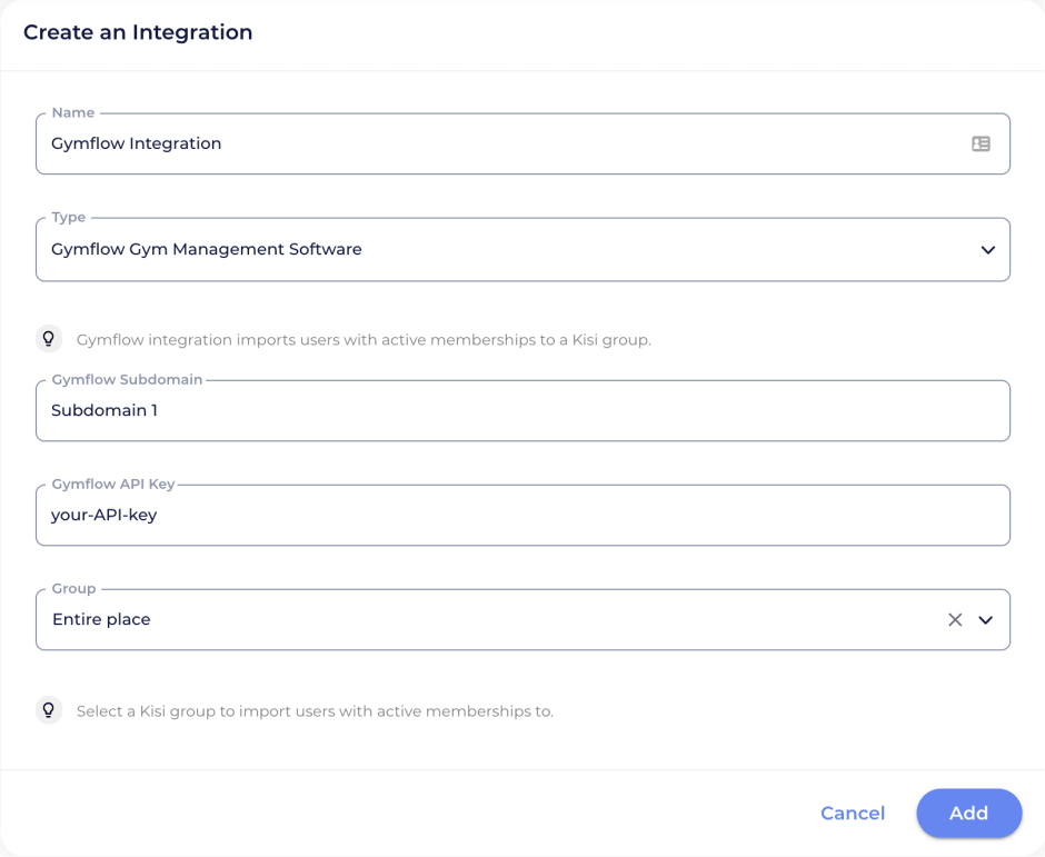 Gymflow Integration