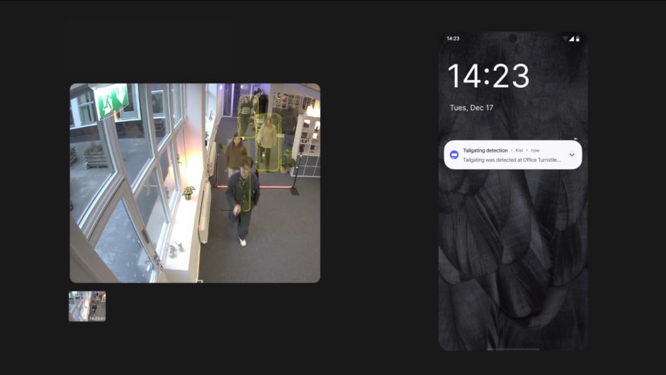  tailgating detection with gym security camera and Kisi access control