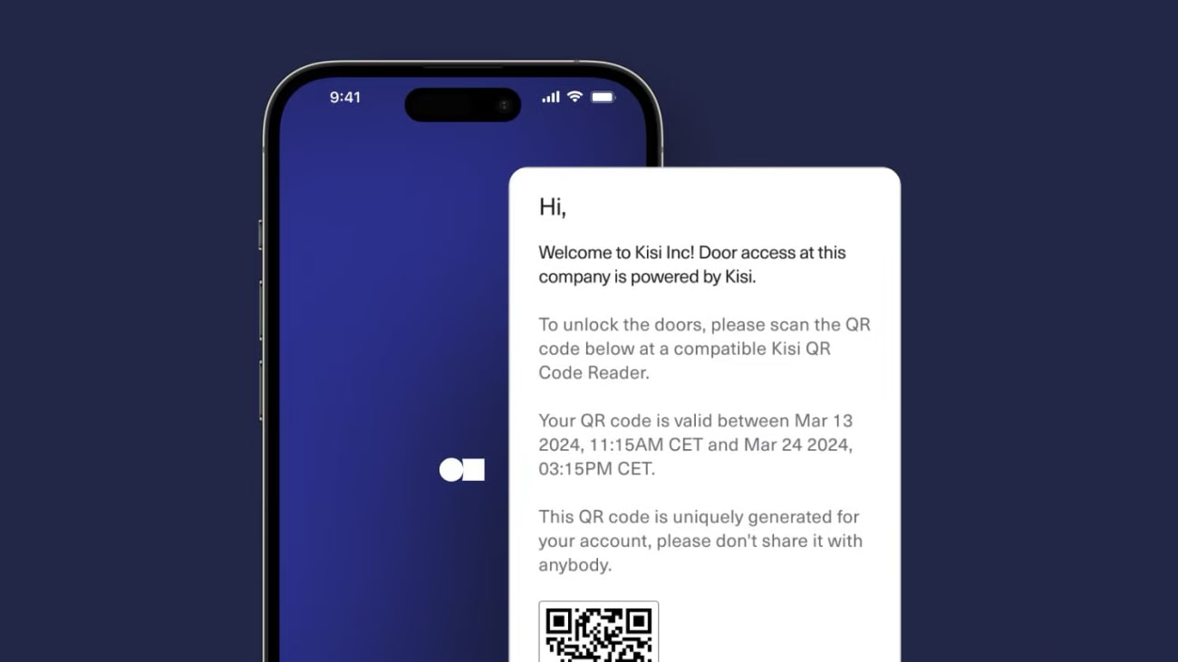 QR code access with Kisi