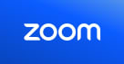 Zoom logo blue and white