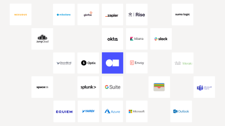 An image showing the logos of the various integrations Kisi offers
