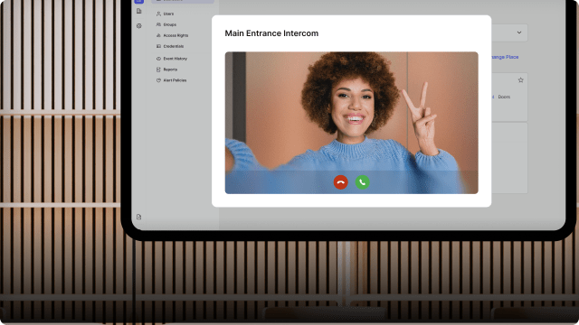 Answering Intercom calls in the Kisi web app
