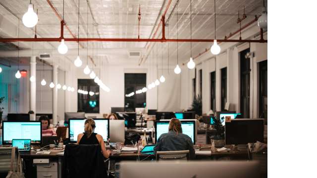 A possible layout for a hyrbid office