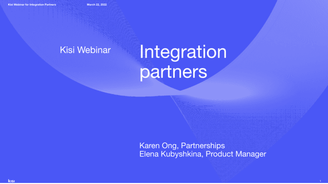 Kisi Webinar for Integration Partners