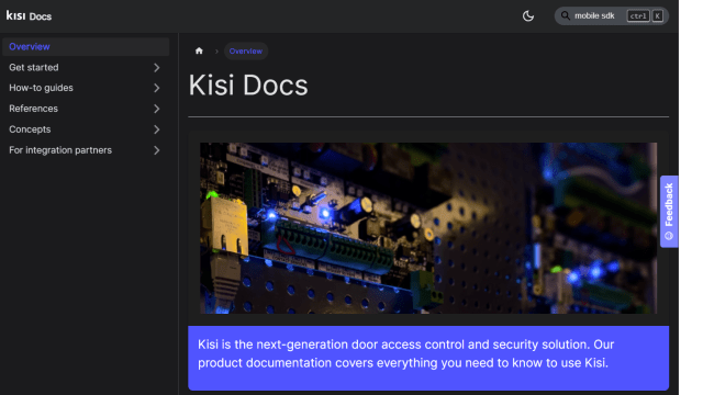 Kisi product documentation portal