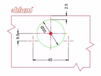 Blum face fix hinge drilling details