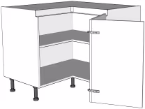 'L' shape corner base unit carcass - bi-fold True Handleless version