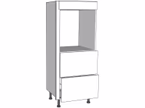 Intermediate oven housing carcass 1440mm high with two drawer boxes True Handleless version