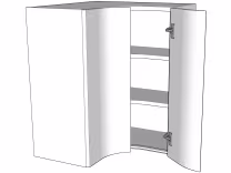 Concave corner kitchen wall unit True Handleless version