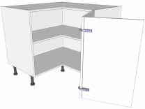'L' shape corner base unit carcass - bi-fold with doors/drawer fronts