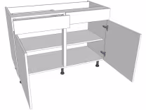 Sink Kitchen Base Units - Double - Working Drawer with doors/drawer fronts