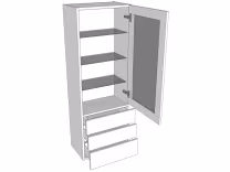 Tall glazed dresser unit carcass 1390mm high with doors/drawer fronts