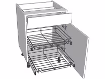 Drawerline open base unit for pull out storage with doors/drawer fronts