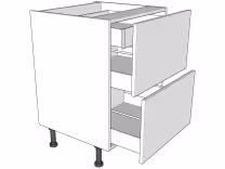 two drawer base unit with internal cutlery drawer with doors/drawer fronts