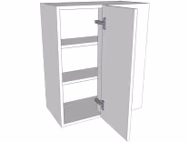 Variable corner wall unit carcass with doors/drawer fronts